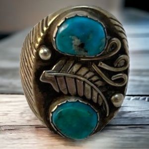 Vintage Sterling Navajo turquoise men’s ring